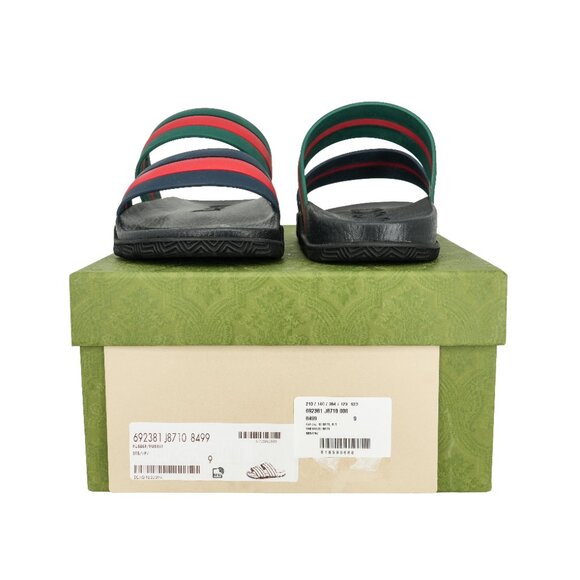 Gucci Men's Signature Web Rubber Slide Sandals - Picture 5 of 8